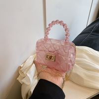 Women's PVC Solid Color Cute Lock Clasp Handbag sku image 1