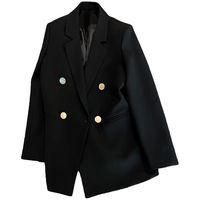 Women's Coat Long Sleeve Blazers Button Vacation Solid Color main image 3