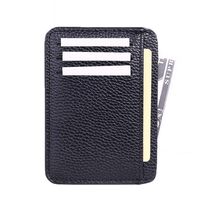 Men's Solid Color Pu Leather Open Card Holder main image 7