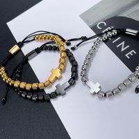 Wholesale Jewelry Hip-Hop Cross Stainless Steel Patchwork Bracelets main image 3