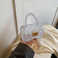 Women's PVC Solid Color Cute Lock Clasp Handbag sku image 3