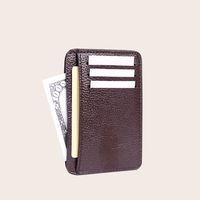 Men's Solid Color Pu Leather Open Card Holder sku image 2