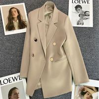 Women's Coat Long Sleeve Blazers Button Vacation Solid Color main image 4