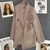 Women's Coat Long Sleeve Blazers Button Vacation Solid Color main image 2