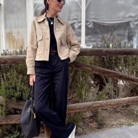 Women's Casual Simple Style Solid Color Coat Casual Jacket main image 1