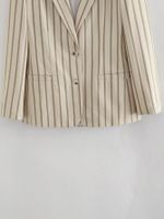 Women's Coat Long Sleeve Blazers Casual Simple Style Stripe main image 4