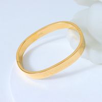Hip-hop Simple Style Solid Color Titanium Steel Plating 18k Gold Plated Bangle main image 6