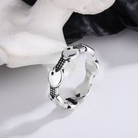 Wholesale Simple Style Fish Copper Plating Silver Plated Open Rings main image 3