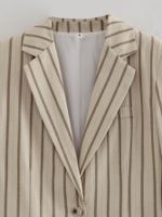 Women's Coat Long Sleeve Blazers Casual Simple Style Stripe main image 3