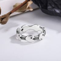 Wholesale Simple Style Fish Copper Plating Silver Plated Open Rings main image 5
