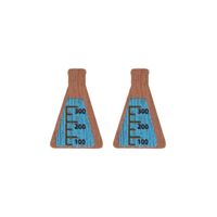 1 Pair Cute Simple Style Commute Oil Painting Bottle Apple Lacquer Painting Wood Ear Studs sku image 3