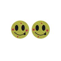 1 Pair Cute Simple Style Commute Oil Painting Bottle Apple Lacquer Painting Wood Ear Studs sku image 9