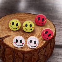 1 Pair Cute Simple Style Commute Oil Painting Bottle Apple Lacquer Painting Wood Ear Studs main image 1