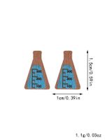 1 Pair Cute Simple Style Commute Oil Painting Bottle Apple Lacquer Painting Wood Ear Studs main image 5
