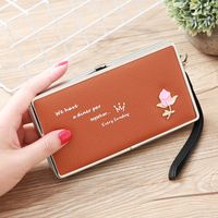 Fashion Lychee Pattern Long Multifunctional Embroidered Portable Wallet Wholesale sku image 3