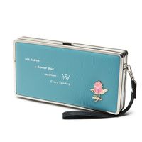 Fashion Lychee Pattern Long Multifunctional Embroidered Portable Wallet Wholesale main image 3