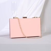 White Black Transparent Arylic Solid Color Square Clutch Evening Bag sku image 5