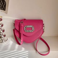 Women's Pu Leather Solid Color Classic Style Sewing Thread Flip Cover Crossbody Bag sku image 2