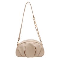 Women's Small Pu Leather Solid Color Classic Style Zipper Ruched Bag main image 3