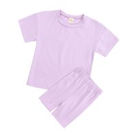 Sports Solid Color Cotton Girls Clothing Sets main image 4