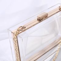 White Black Transparent Arylic Solid Color Square Clutch Evening Bag main image 3