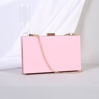 White Black Transparent Arylic Solid Color Square Clutch Evening Bag sku image 4