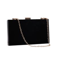 White Black Transparent Arylic Solid Color Square Clutch Evening Bag main image 6