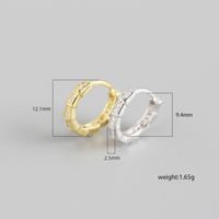 S925 Sterling Silver Geometric Diamond Design Ear Buckle Small Fresh Stud Earrings main image 5
