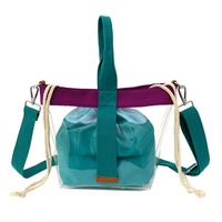 Women's Medium PVC Color Block Vacation Beach Magnetic Buckle Jelly Bag main image 5