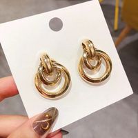 1 Pair Exaggerated Simple Style Korean Style Oval Heart Shape Snowflake Plating Inlay Alloy Rhinestones Pearl Gold Plated Silver Plated Earrings main image 6