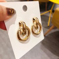 1 Pair Exaggerated Simple Style Korean Style Oval Heart Shape Snowflake Plating Inlay Alloy Rhinestones Pearl Gold Plated Silver Plated Earrings sku image 3