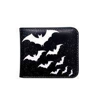 Men's Bat Skull PVC Open Small Wallets sku image 1