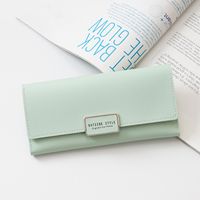 Women's Solid Color Pu Leather Lock Clasp Wallets sku image 6
