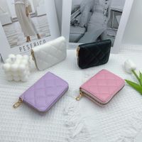 Women's Solid Color Pu Leather Zipper Card Holders main image 4