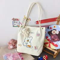 Women's Large Corduroy Bear Cute Magnetic Buckle Tote Bag sku image 1