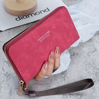 Women's Solid Color Pu Leather Zipper Wallets sku image 6