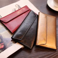 Women's Solid Color Leather Magnetic Buckle Wallets main image 1
