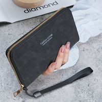 Women's Solid Color Pu Leather Zipper Wallets sku image 1