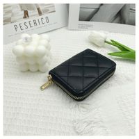 Women's Solid Color Pu Leather Zipper Card Holders sku image 1