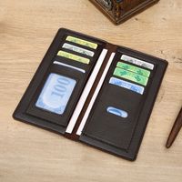 Men's Solid Color Pu Leather Open Long Wallets main image 3