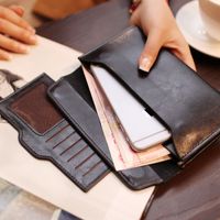 Women's Solid Color Leather Magnetic Buckle Wallets main image 5