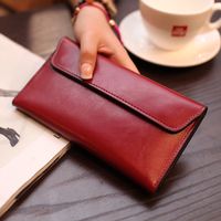 Women's Solid Color Leather Magnetic Buckle Wallets main image 2