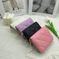 Women's Solid Color Pu Leather Zipper Card Holders main image 3