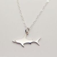 European And American Popular Gold And Silver Great White Shark Alloy Necklace Nhcu153011 main image 2