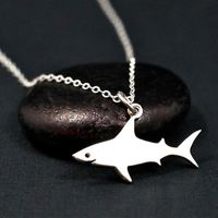European And American Popular Gold And Silver Great White Shark Alloy Necklace Nhcu153011 main image 5