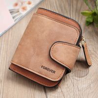 Retro Leather Ladies Wallet Short Multi-card Coin Purse Buckle Wallet sku image 6