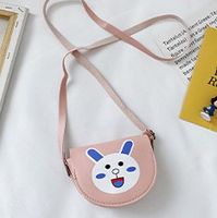 Girl's Mini Pu Leather Cartoon Cute Semicircle Zipper Crossbody Bag sku image 4