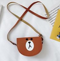 Girl's Mini Pu Leather Cartoon Cute Semicircle Zipper Crossbody Bag sku image 3