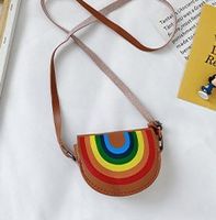 Girl's Mini Pu Leather Cartoon Cute Semicircle Zipper Crossbody Bag sku image 10
