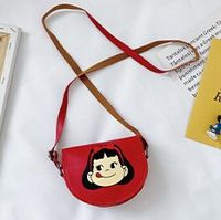 Girl's Mini Pu Leather Cartoon Cute Semicircle Zipper Crossbody Bag sku image 2